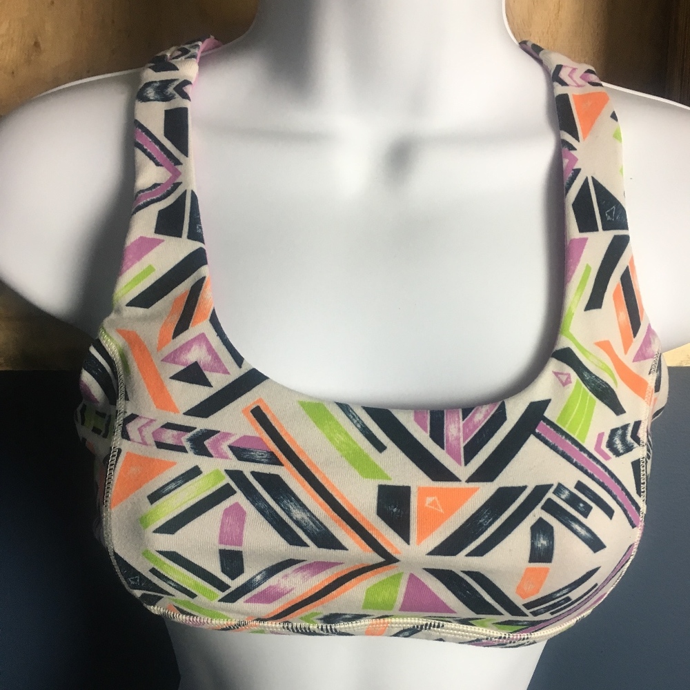 Pink/Pattern Volcom Reversible Sports Bra